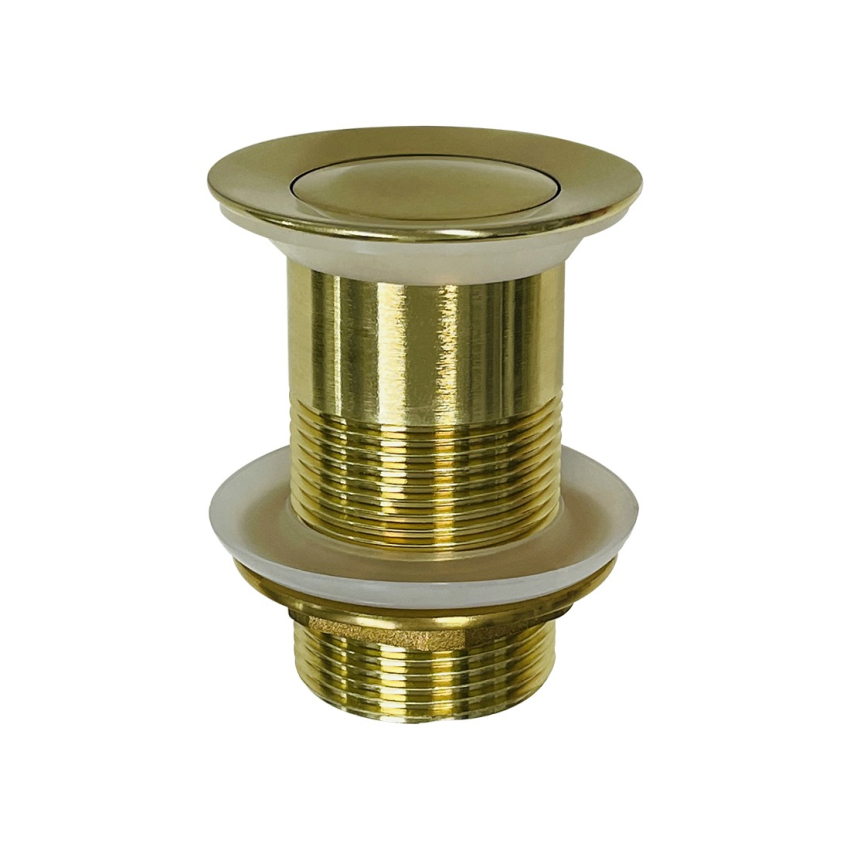 Brushed Gold Solid Brass 32mm Bathroom Basin Sink Pop Up Waste Non Overflow
