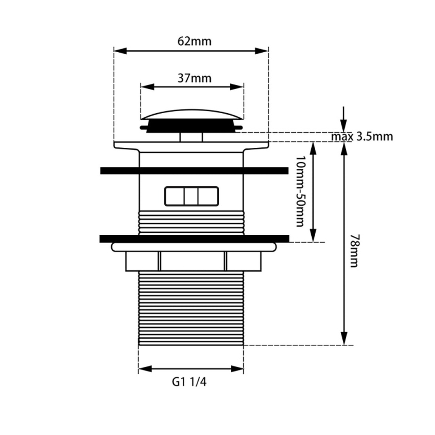 Gunmetal Grey Solid Brass 32mm Bathroom Basin Sink Pop Up Waste With Overflow