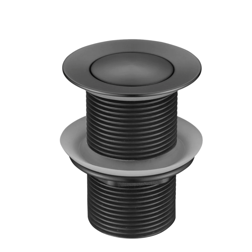 Gunmetal Grey Solid Brass 32mm Bathroom Basin Sink Pop Up Waste Non Overflow