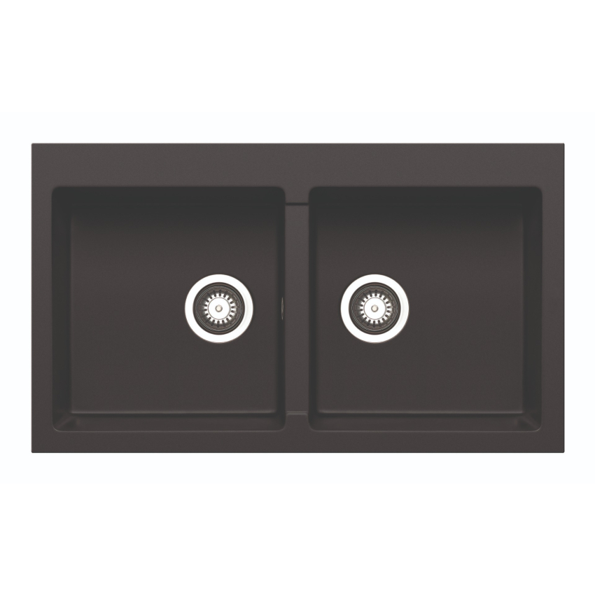 Pyragranite Kitchen Sink Overall Size 86x50cm Bowl Size 375 x 395mm x 2