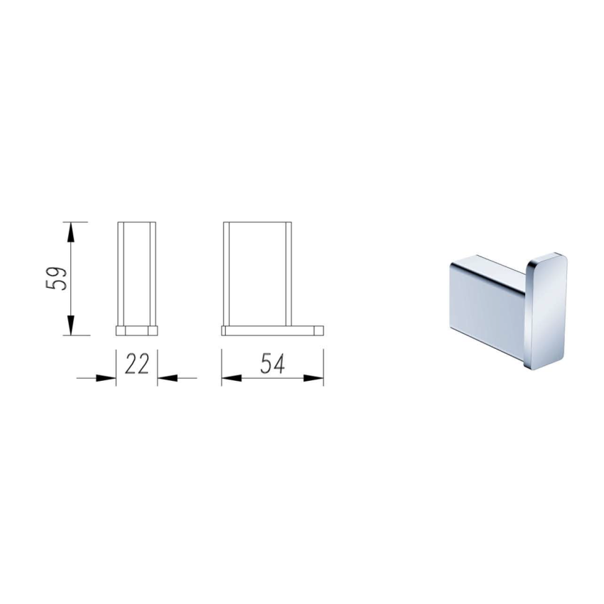 Aiko Square Robe Hook Chrome