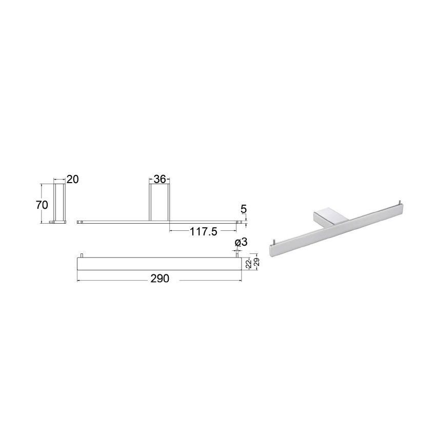 Aiko Square Double Toilet Roll Holder Chrome