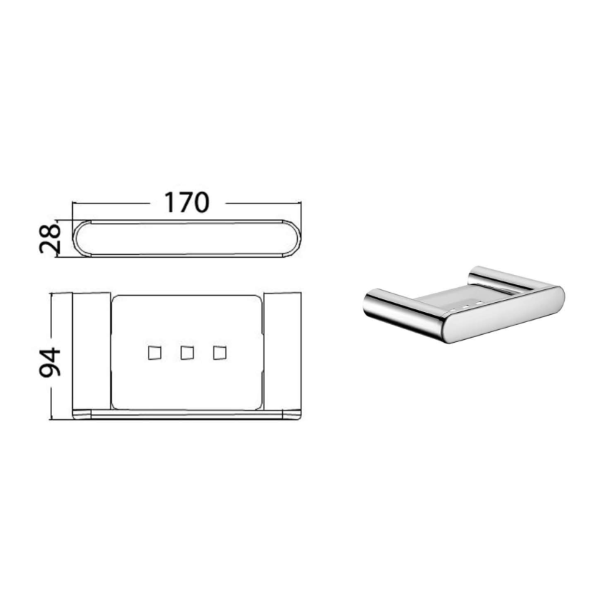 Dove Soap Basket Chrome