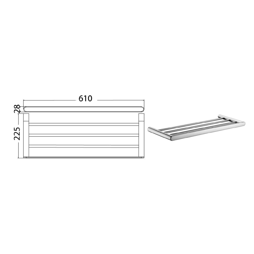 Dove Towel Rack Chrome