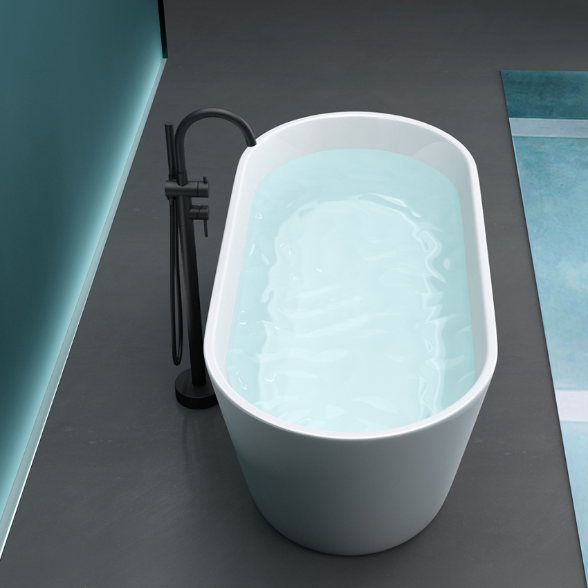 1700MM Oval Gloss White Acrylic Free Standing Bathtub No Overflow