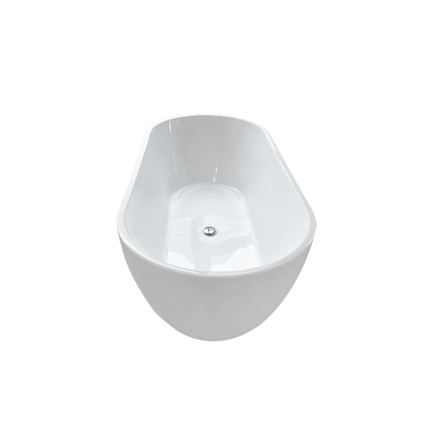 1500mm Oval Gloss White Acrylic Free Standing Bathtub No Overflow