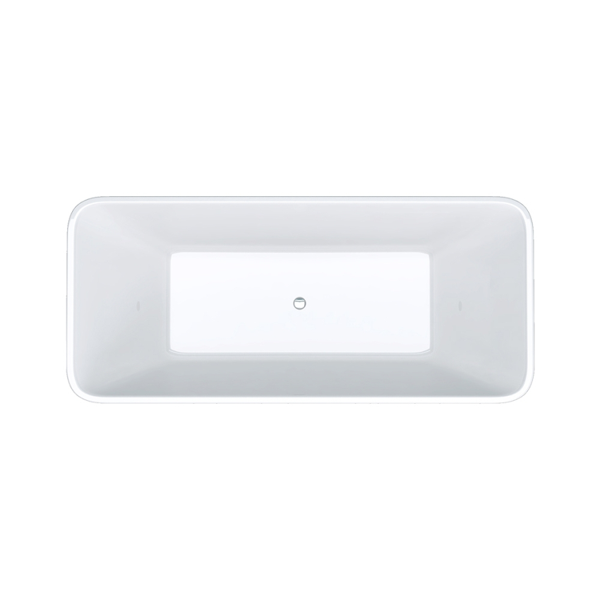 1700mm Rectangle Gloss White Acrylic Free Standing Bathtub No Overflow