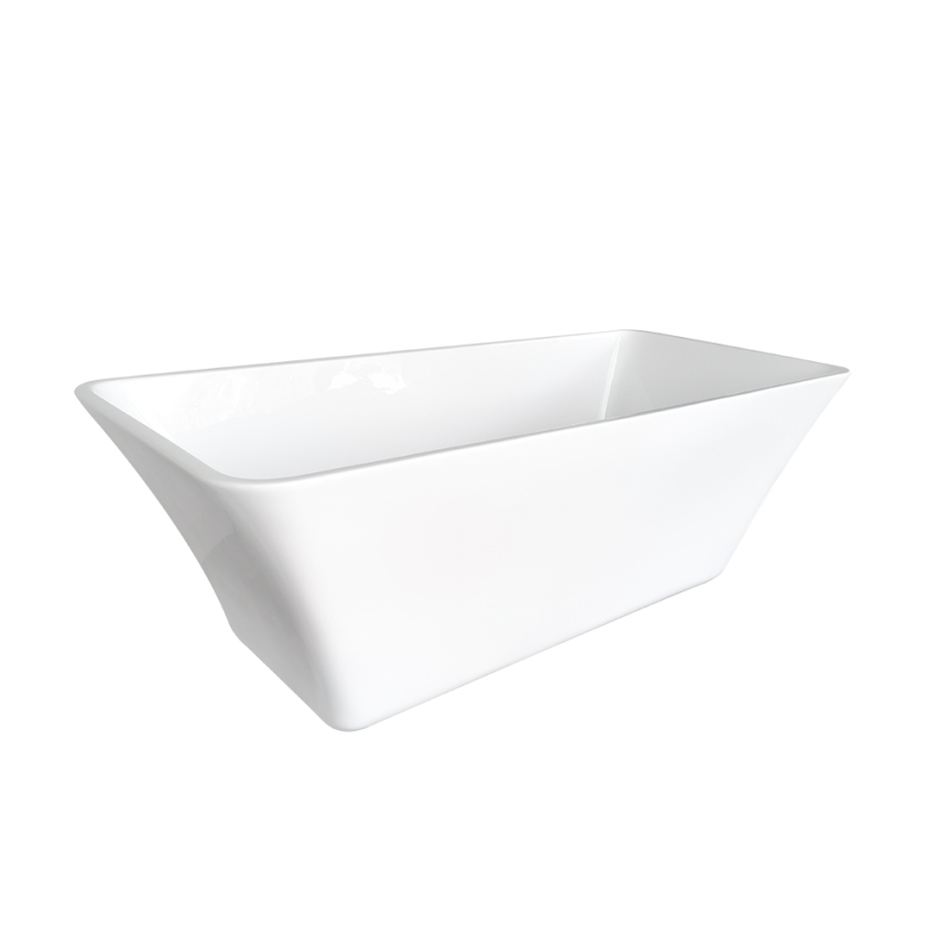 1500mm Rectangle Gloss White Acrylic Free Standing Bathtub No Overflow