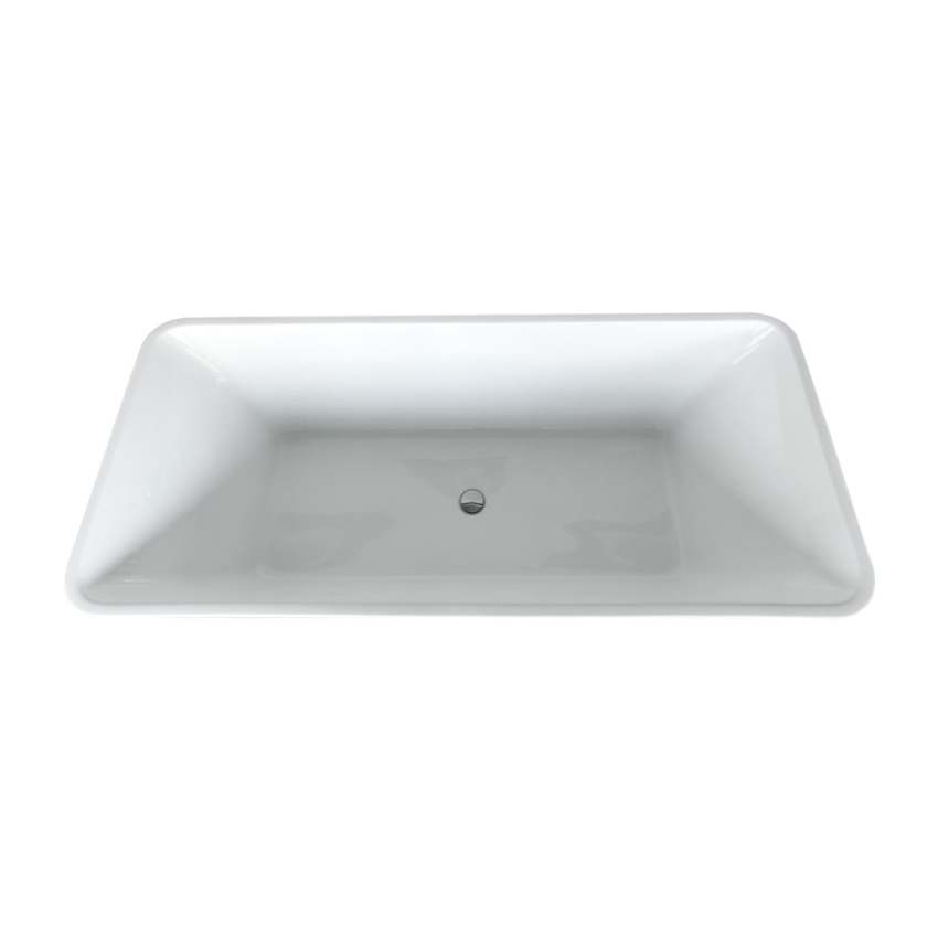 1700mm Rectangle Gloss White Acrylic Free Standing Bathtub No Overflow