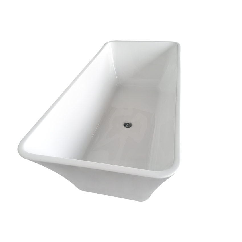 1500mm Rectangle Gloss White Acrylic Free Standing Bathtub No Overflow