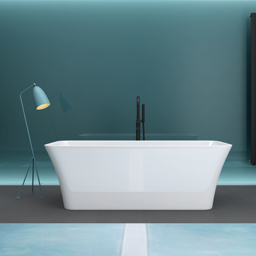 1700mm Rectangle Gloss White Acrylic Free Standing Bathtub No Overflow