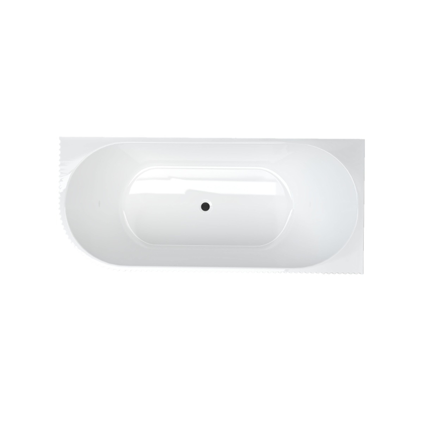 1500mm Kiama Grooved Gloss White Right Corner Fit Fluted Bathtub 