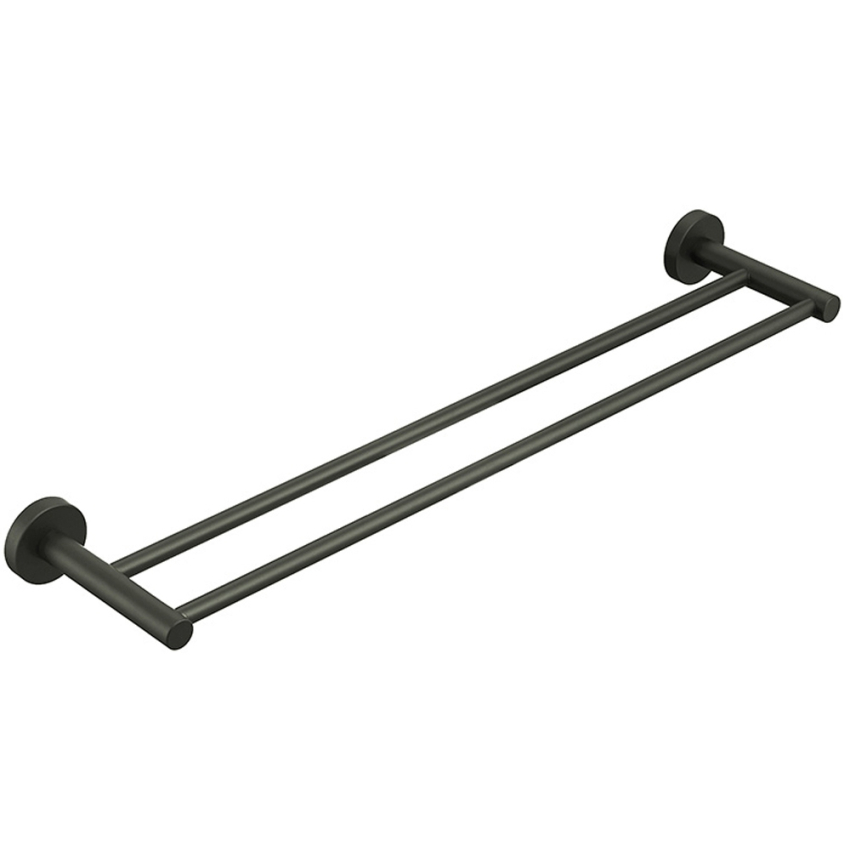 Otus Round Double Towel Rail 600mm Gunmetal