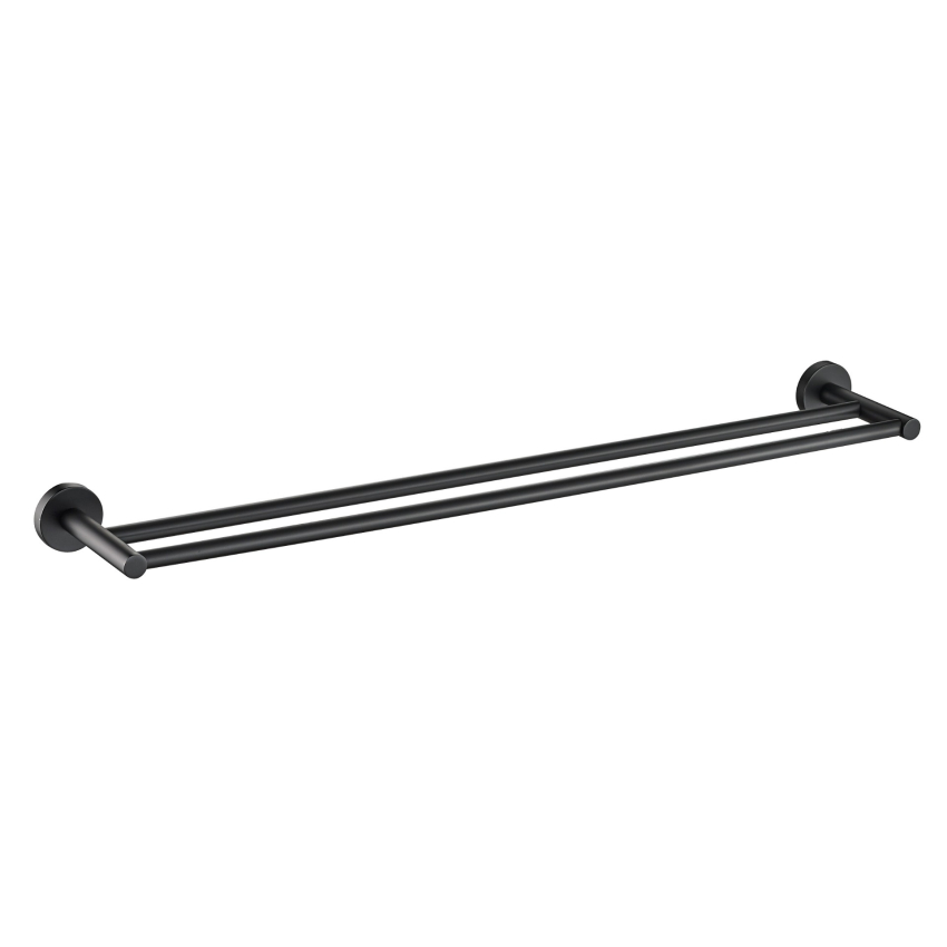 Otus Round Double Towel Rail 750mm Matt Black