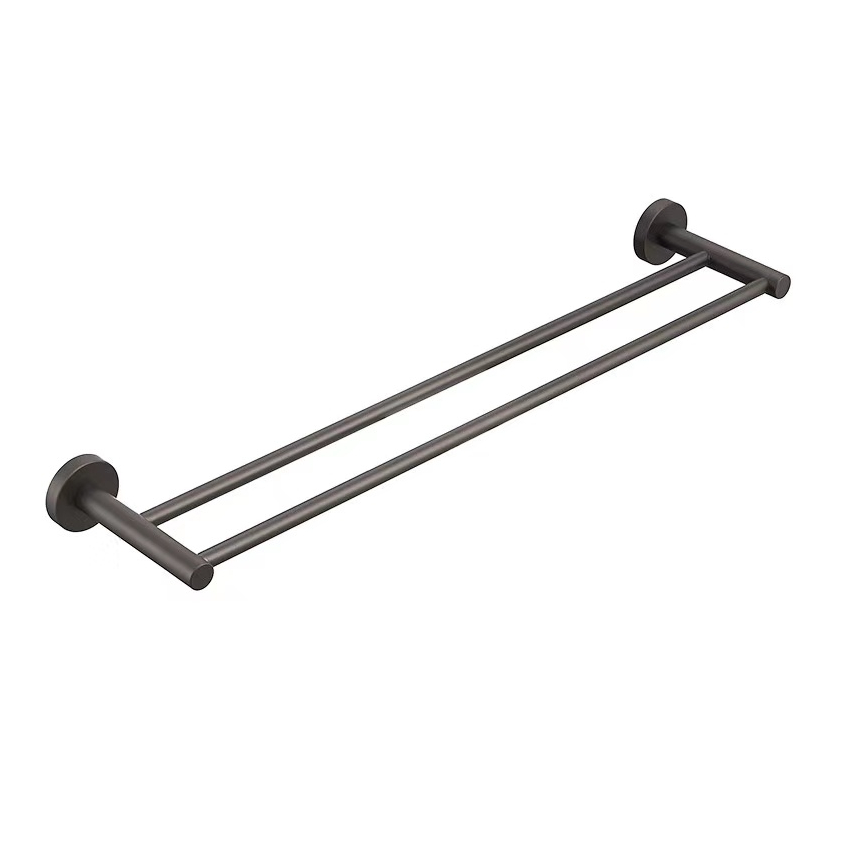 Otus Round Double Towel Rail 750mm Gunmetal