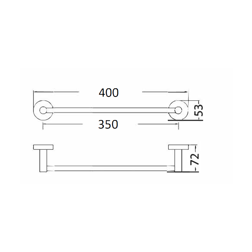Towel Rail 350mm brushed nickel