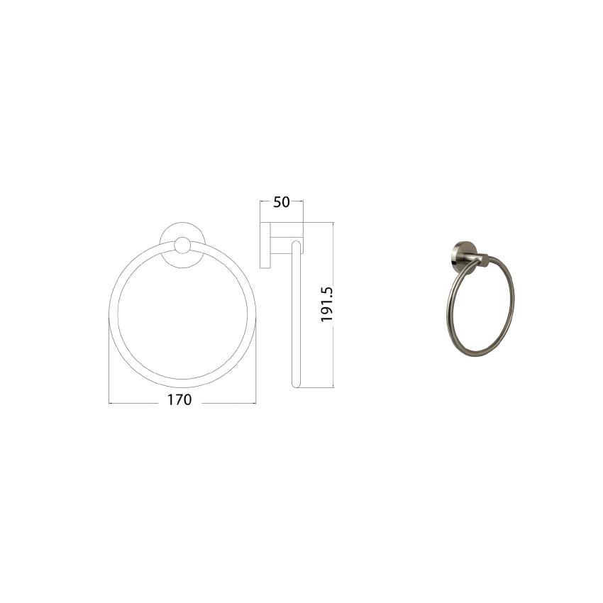 Otus Round Towel Ring Brushed Nickel