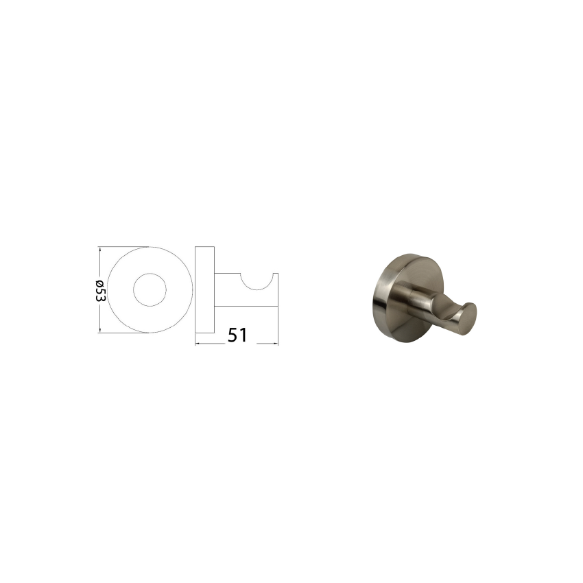 Otus Round Robe Hook Brushed Nickel