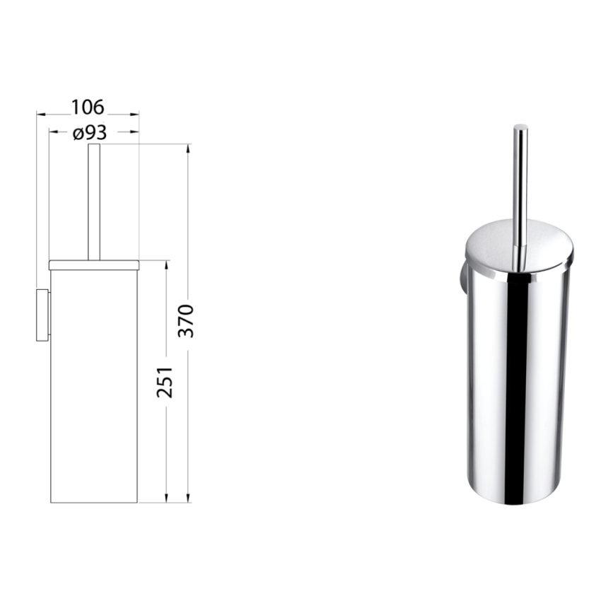 Otus Deluxe Toilet Brush Chrome