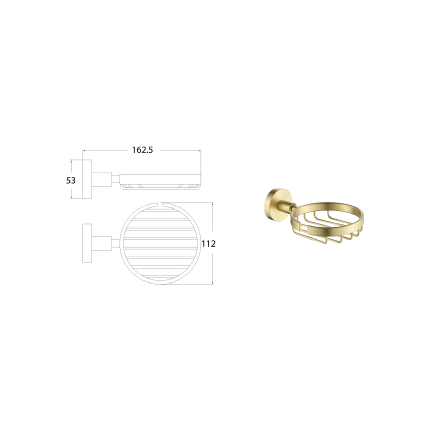 Otus Round Soap Dish Brushed Gold