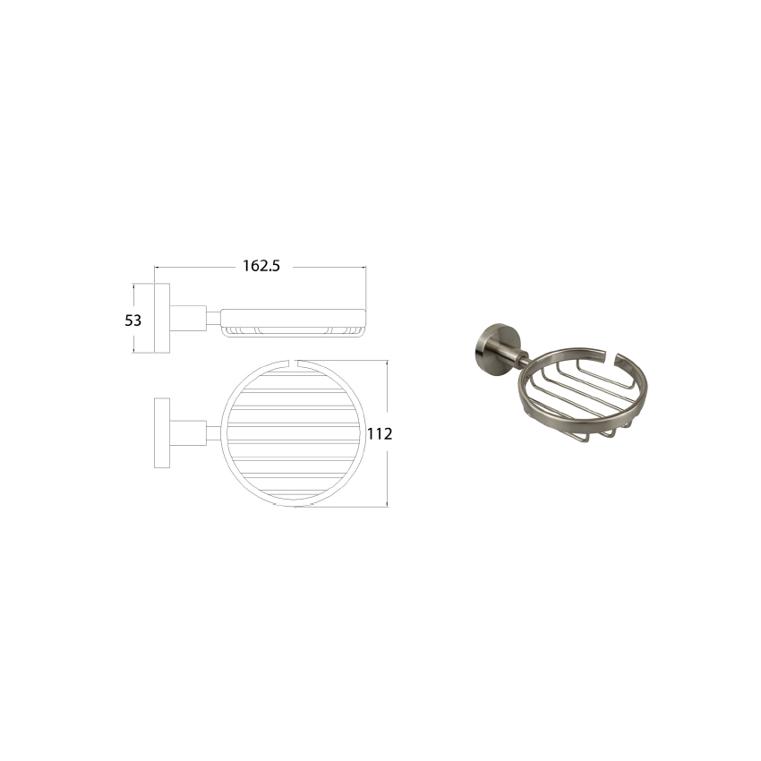 Otus Round Soap Dish Brushed Nickel