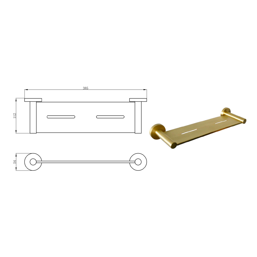 Otus Round Metal Shelf Brushed Gold