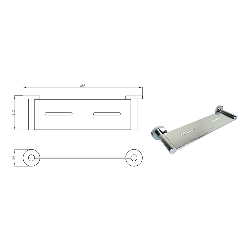 Otus Round Metal Shelf Chrome