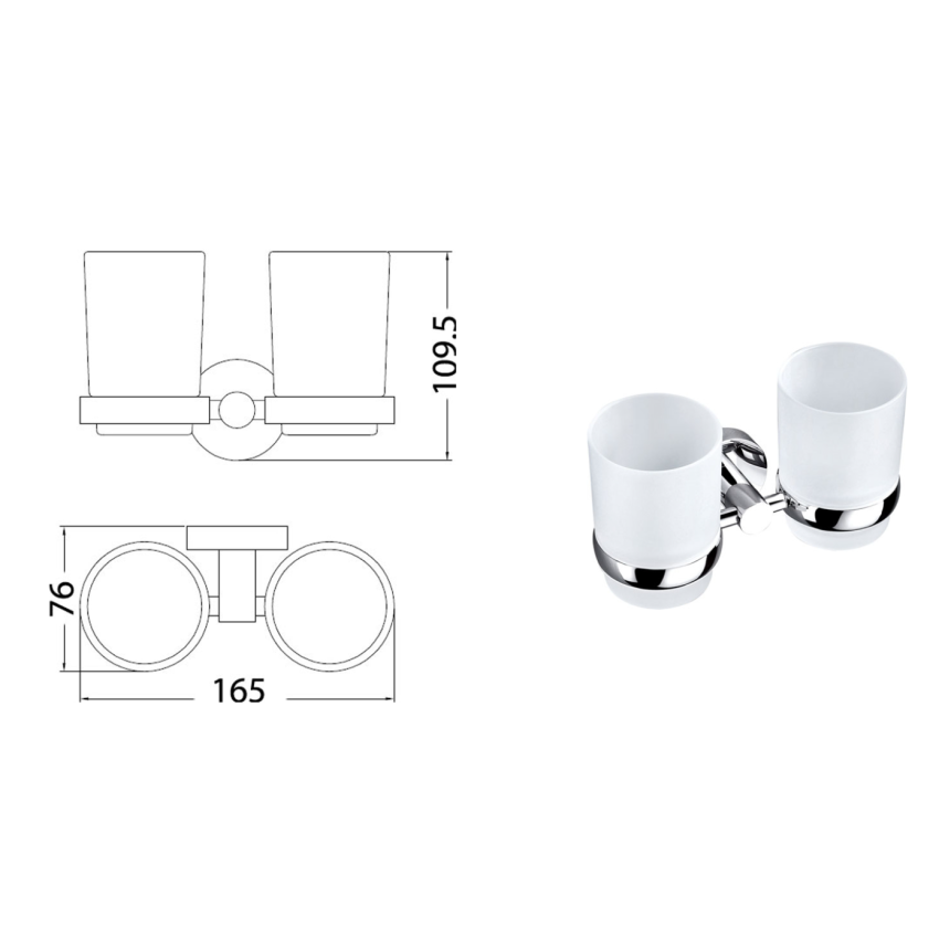 Otus Double Tumbler Holder Chrome