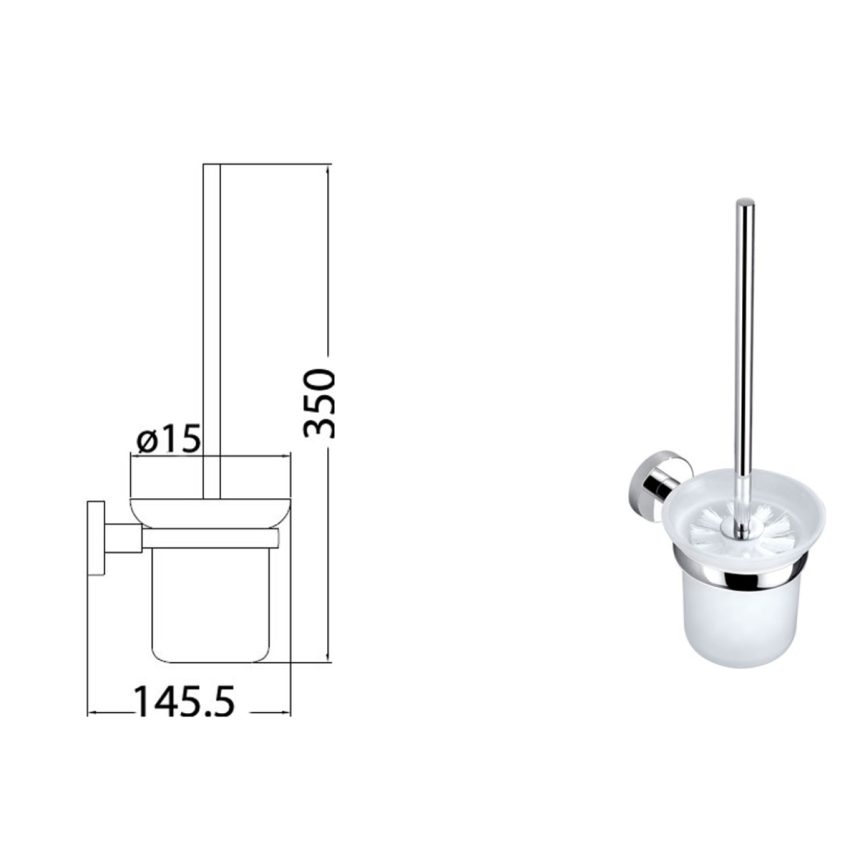 Otus Round Toilet Brush Chrome