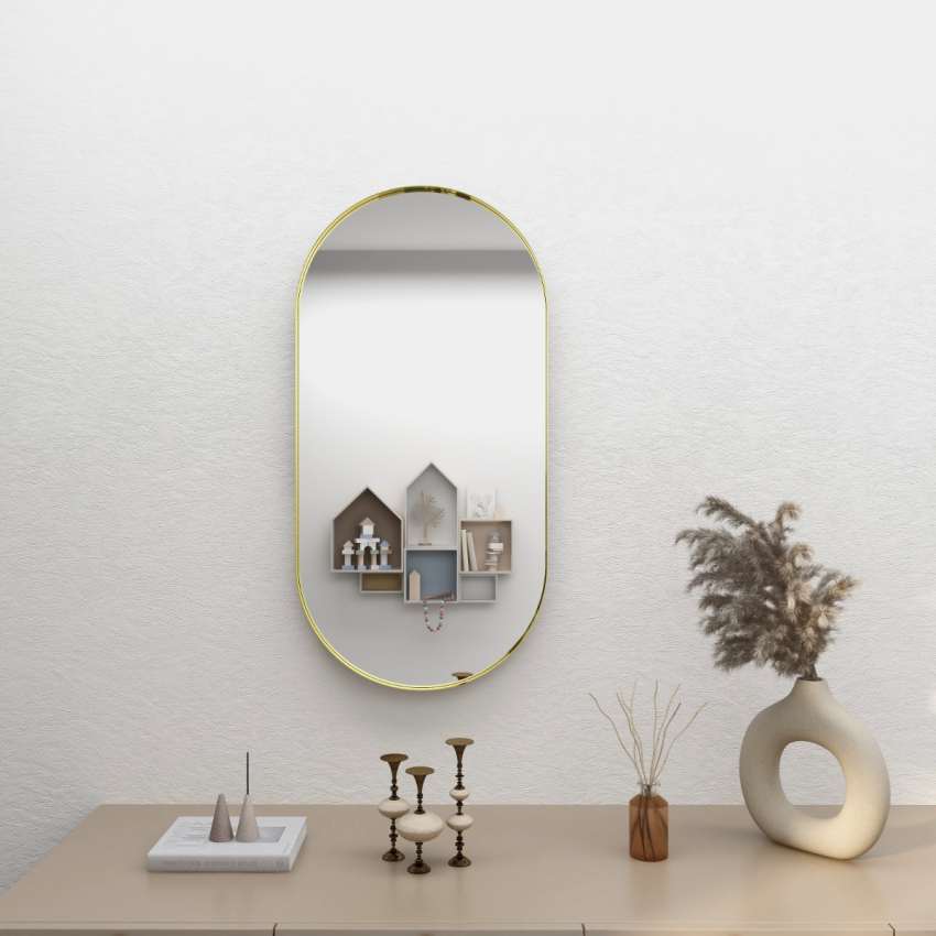 450mm Bronze Framed Bathroom Oval Mirror