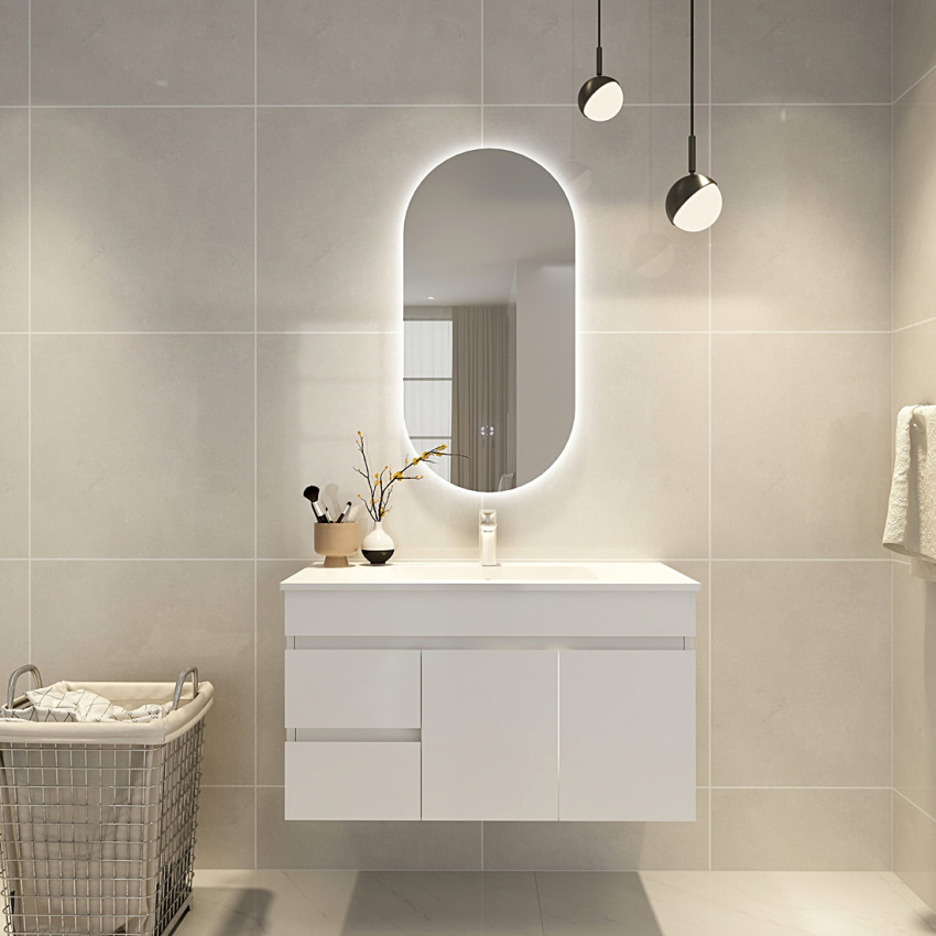 Certified Refurbished 450x900mm Oval 3 Color Backlit LED Mirror Makeup Mirror