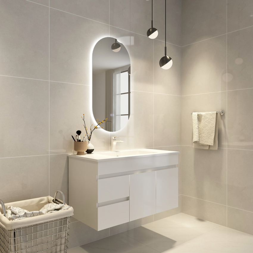 Certified Refurbished 450x900mm Oval 3 Color Backlit LED Mirror Makeup Mirror