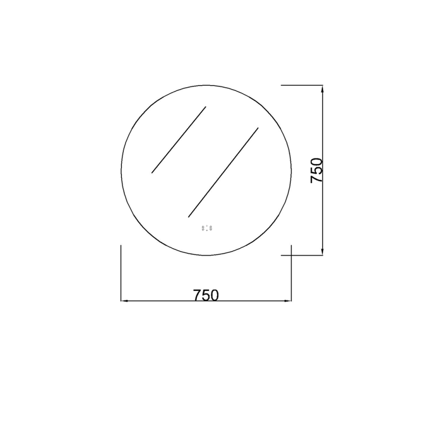 750mm Round 3 Color Backlit Bathroom LED Mirror(Touchless Sensor Switch)
