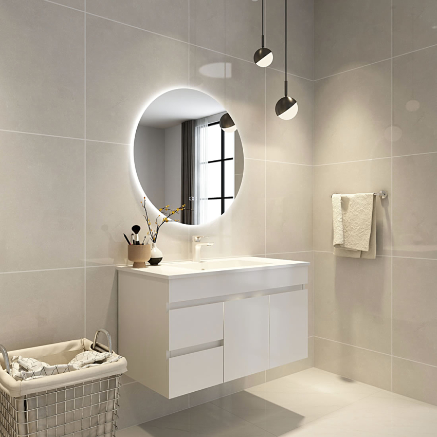 750mm Round 3 Color Backlit Bathroom LED Mirror(Touchless Sensor Switch)