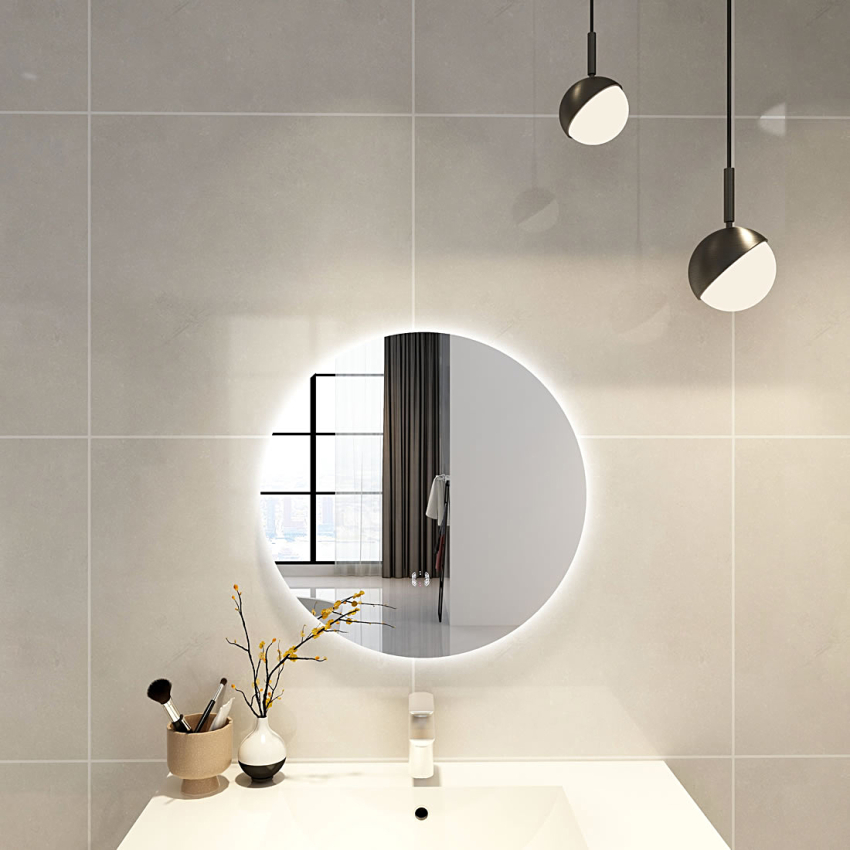 600mm Round 3 Color Backlit Bathroom LED Mirror(Touchless Sensor Switch)