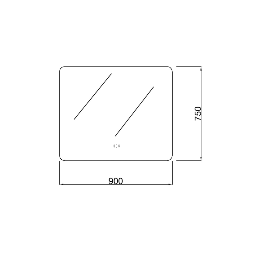 900mm Curved Rim Rectangle 3 Color Backlit Bathroom LED Mirror(Touchless Sensor Switch)
