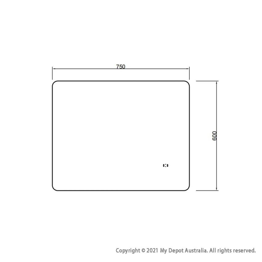 750mm Curved Rim Rectangle 3 Color Frontlit Bathroom LED Mirror(Touchless Sensor Switch)