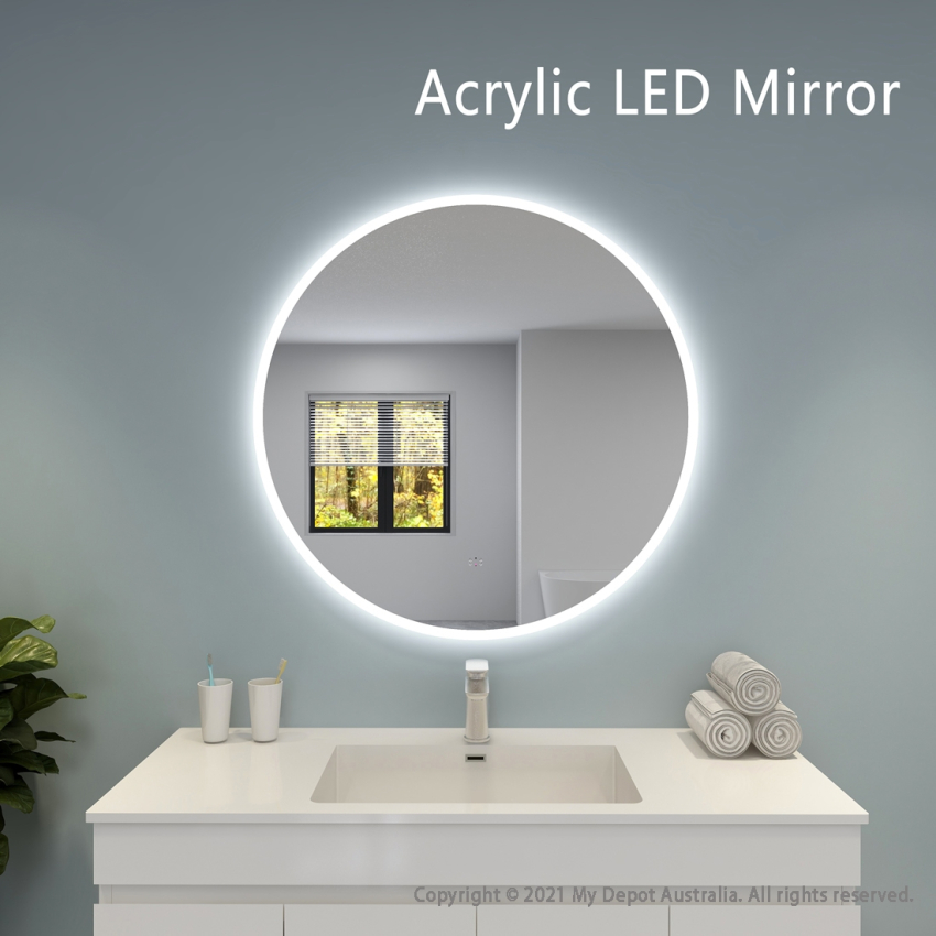 900mm Round 3 Color Frontlit Bathroom Bathroom LED Mirror(Touchless Sensor Switch)