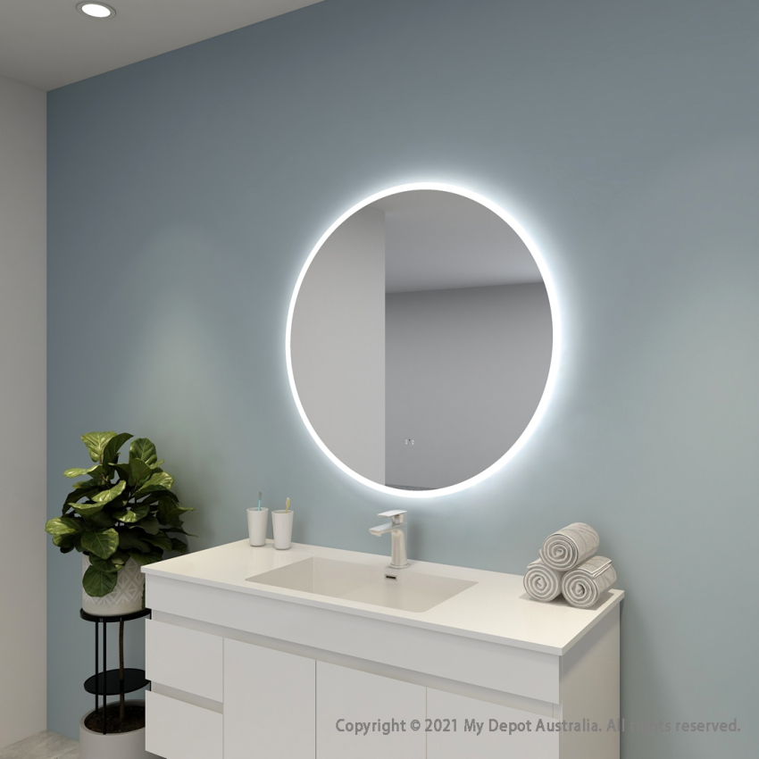 900mm Round 3 Color Frontlit Bathroom Bathroom LED Mirror(Touchless Sensor Switch)
