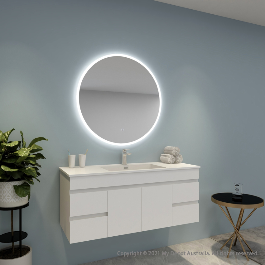 900mm Round 3 Color Frontlit Bathroom Bathroom LED Mirror(Touchless Sensor Switch)