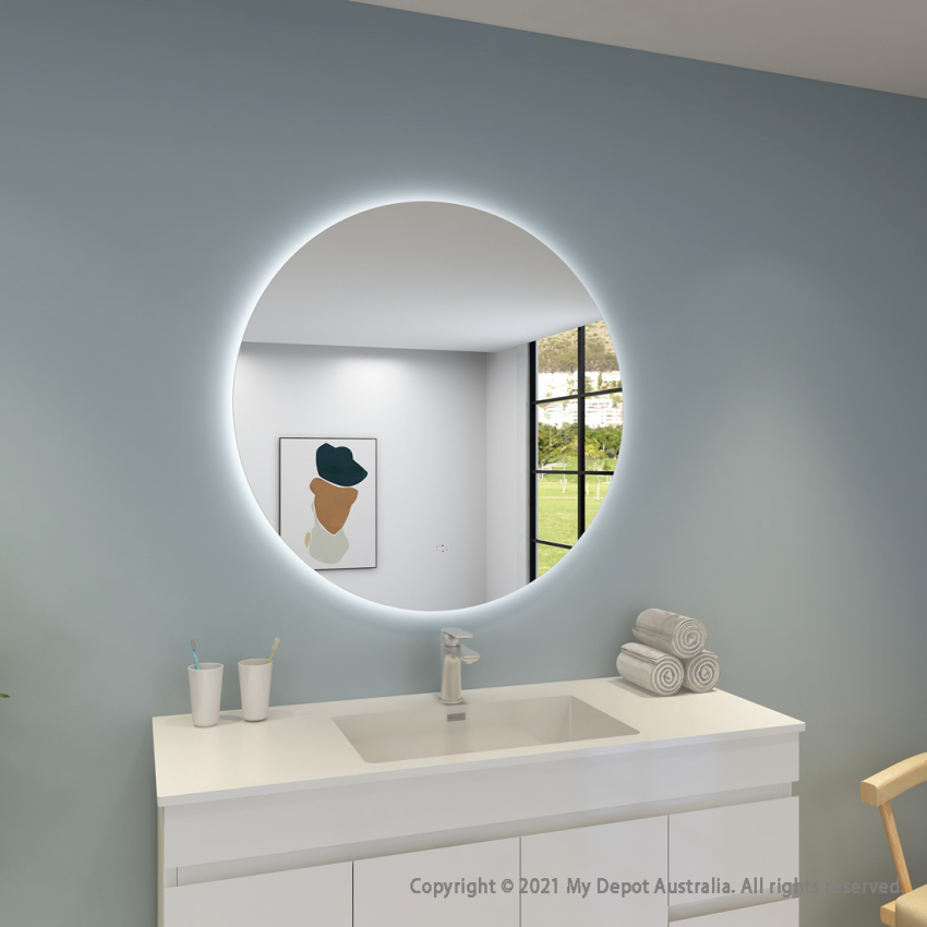 900mm Round 3 Color Backlit Bathroom LED Mirror(Touchless Sensor Switch)