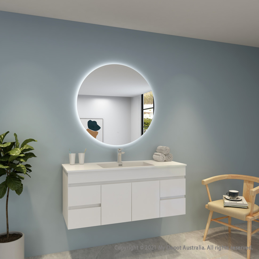 900mm Round 3 Color Backlit Bathroom LED Mirror(Touchless Sensor Switch)