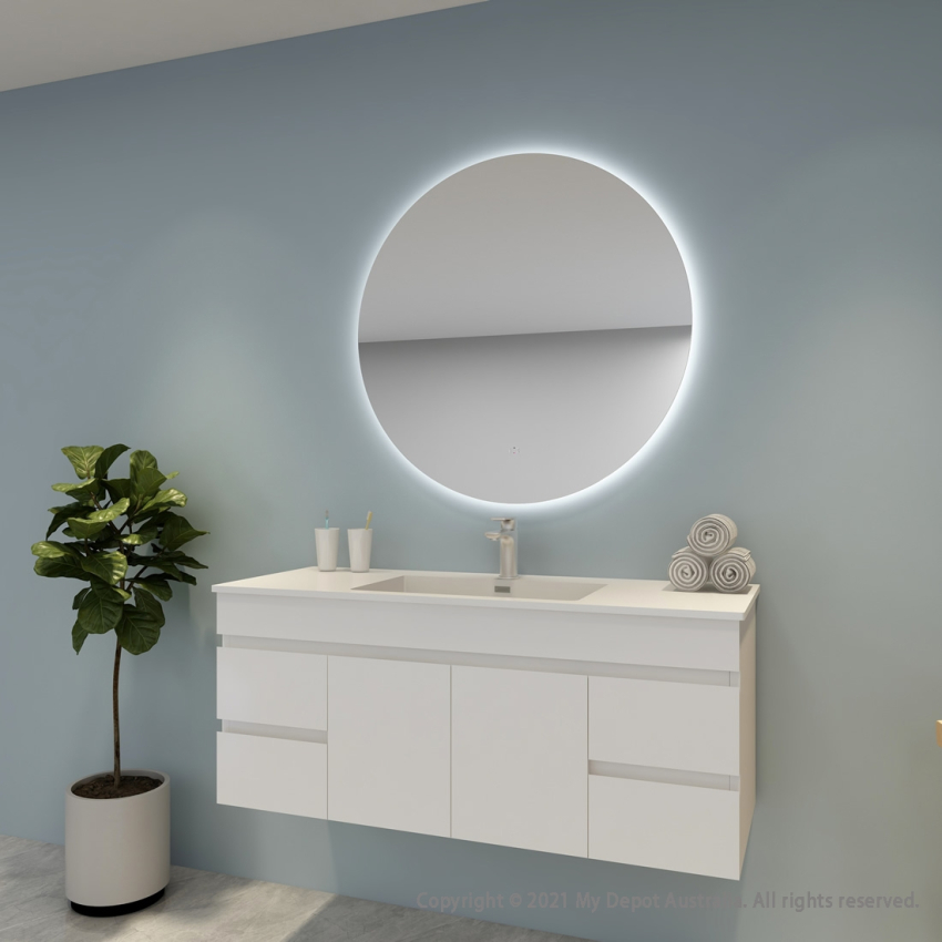 900mm Round 3 Color Backlit Bathroom LED Mirror(Touchless Sensor Switch)