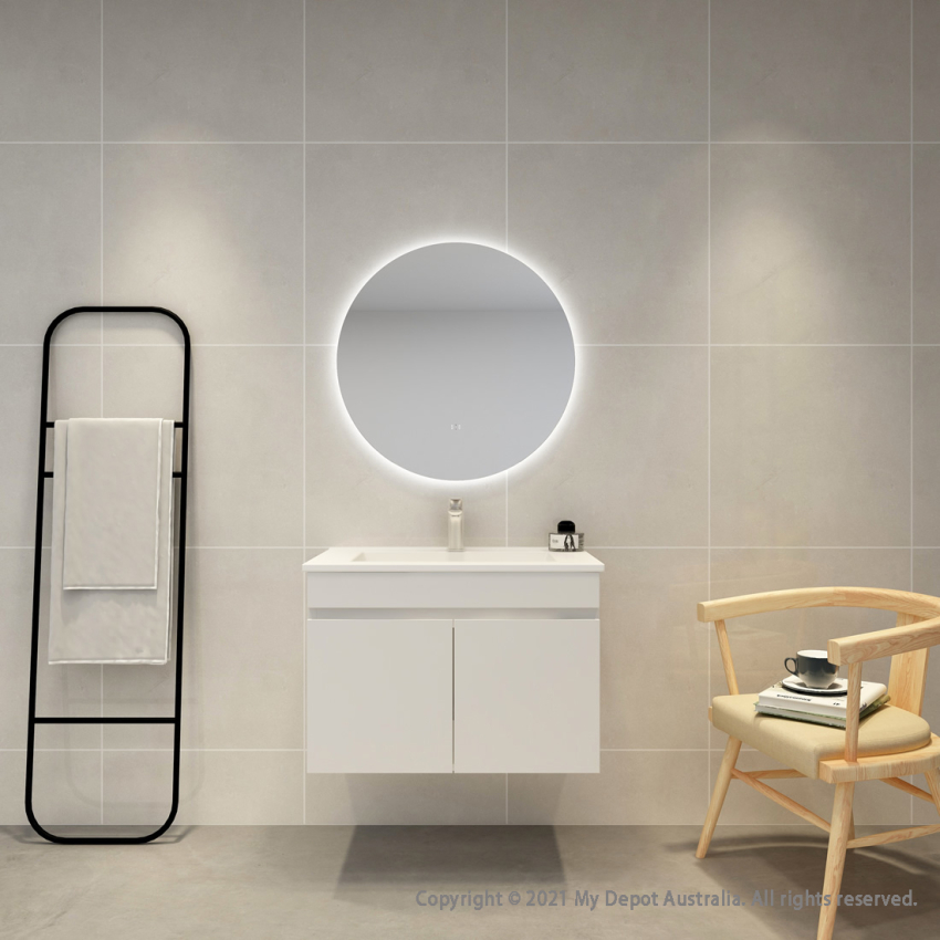 Certified Refurbished 700mm Round 3 Color Backlit Bathroom LED Mirror