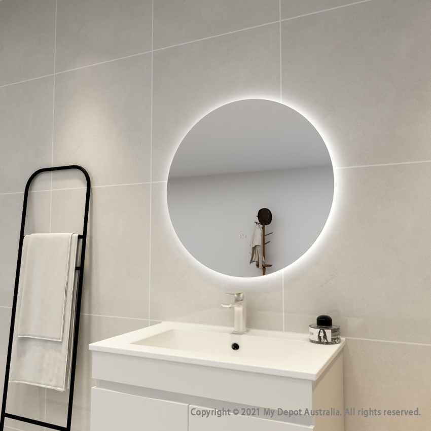 Certified Refurbished 700mm Round 3 Color Backlit Bathroom LED Mirror