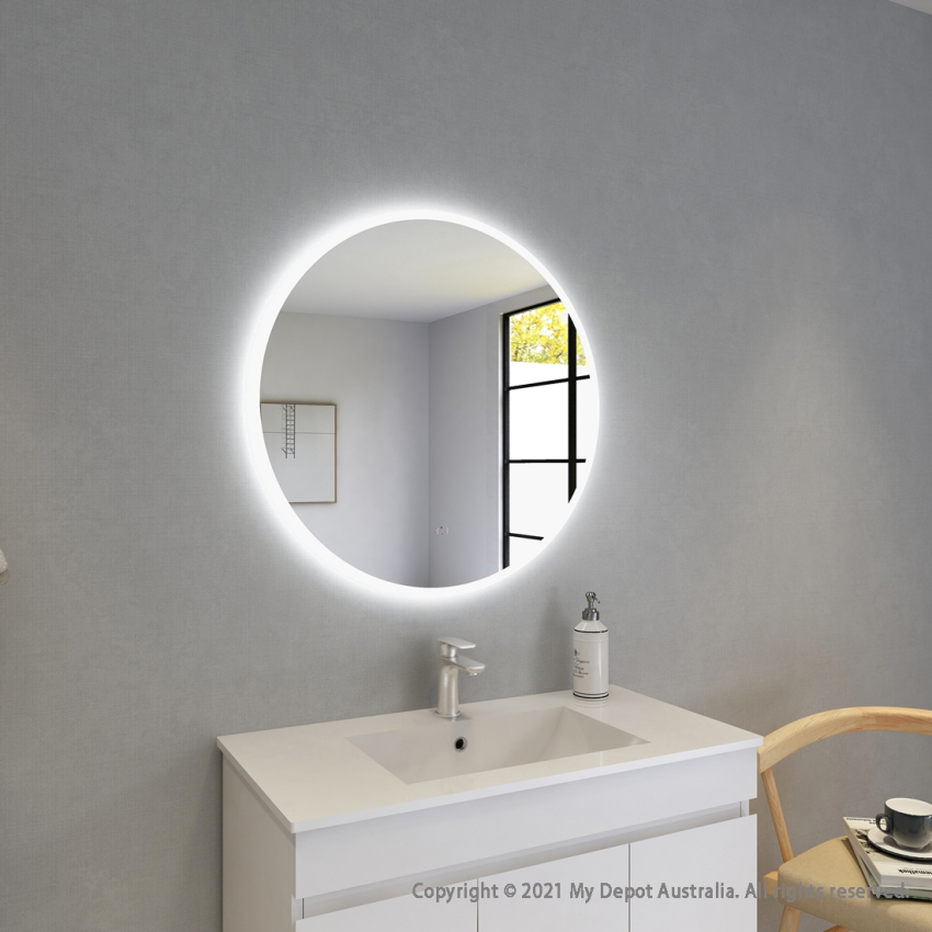 800mm Round 3 Color Frontlit Bathroom LED Mirror(Touchless Sensor Switch)