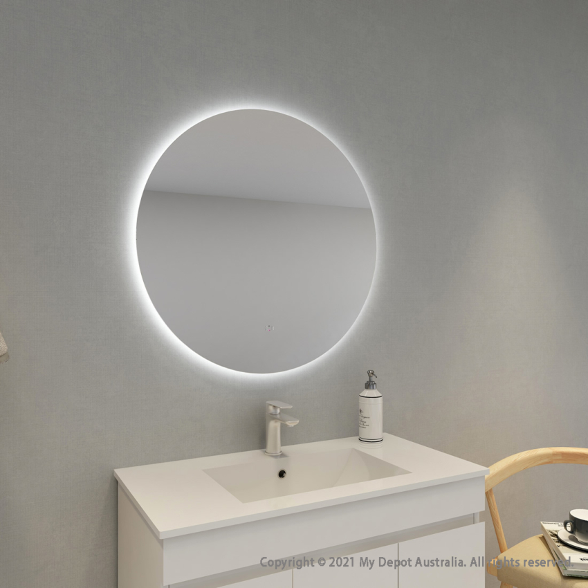800mm Round 3 Color Backlit Bathroom LED Mirror(Touchless Sensor Switch)