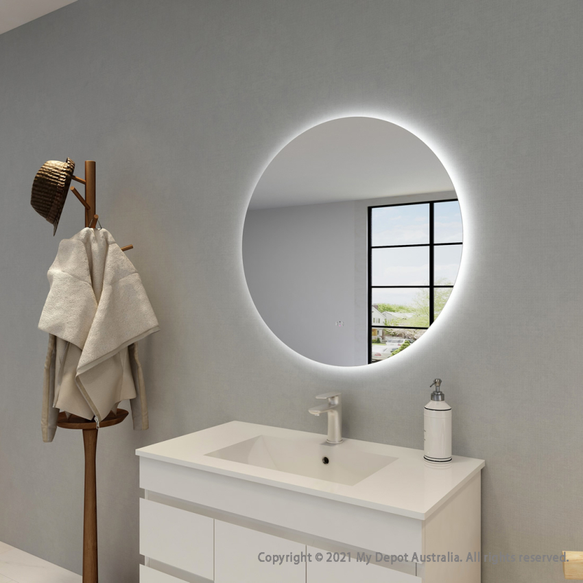 800mm Round 3 Color Backlit Bathroom LED Mirror(Touchless Sensor Switch)
