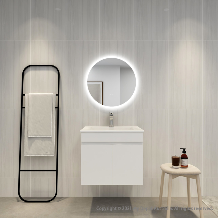 600mm Round 3 Color Frontlit Bathroom LED Mirror(Touchless Sensor Switch)