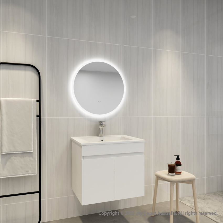 600mm Round 3 Color Frontlit Bathroom LED Mirror(Touchless Sensor Switch)
